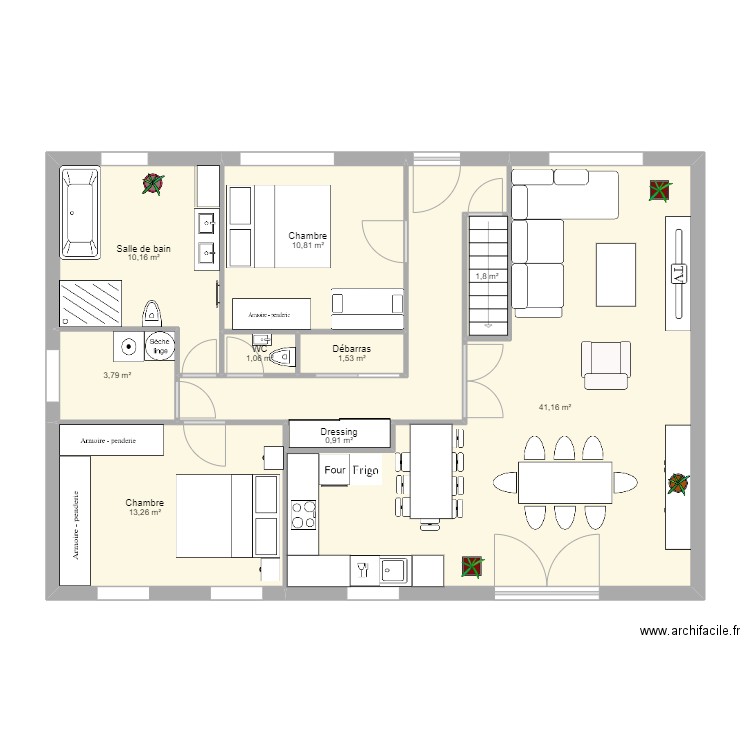 Maison Kunheim projet. Plan de 10 pièces et 94 m2