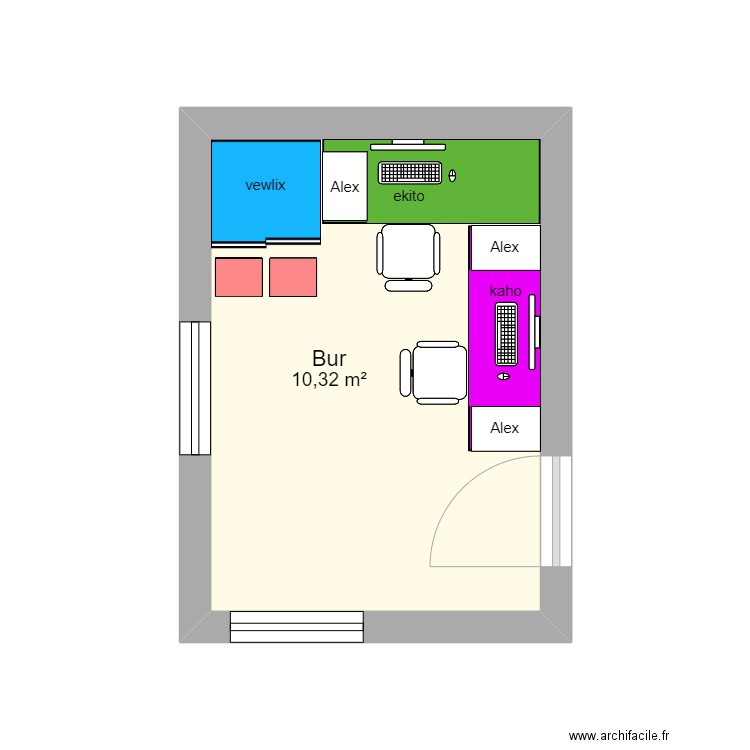 Bural v2. Plan de 1 pièce et 10 m2