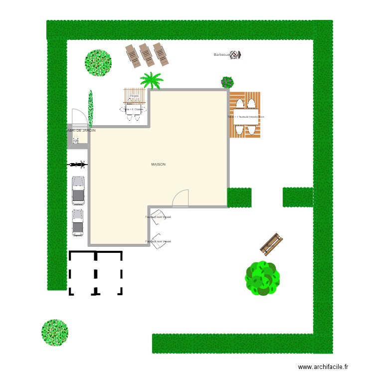 EXTERIEUR MAISON. Plan de 2 pièces et 40 m2