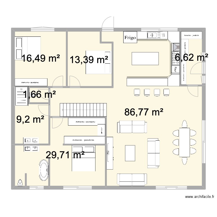 Maison V3. Plan de 13 pièces et 241 m2