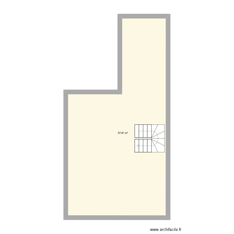 maison principale. Plan de 1 pièce et 58 m2