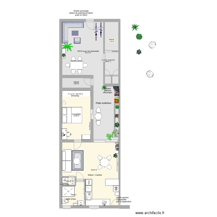 Villa La Cachette 7. Plan de 8 pièces et 95 m2