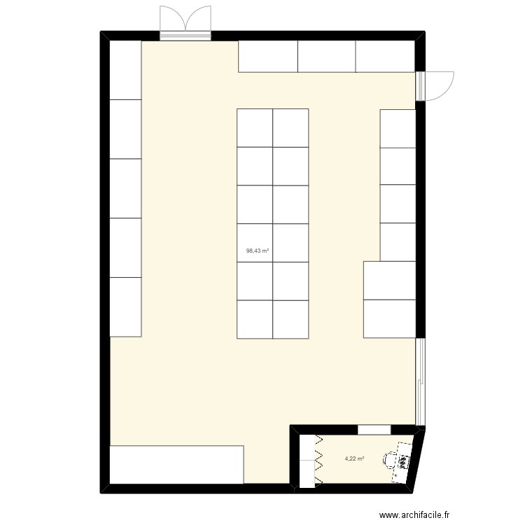 reserve 31. Plan de 2 pièces et 103 m2