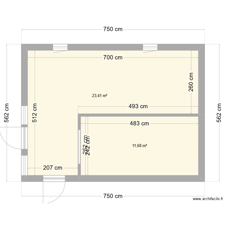 Plan Accueil - Château de L'Hom. Plan de 2 pièces et 35 m2