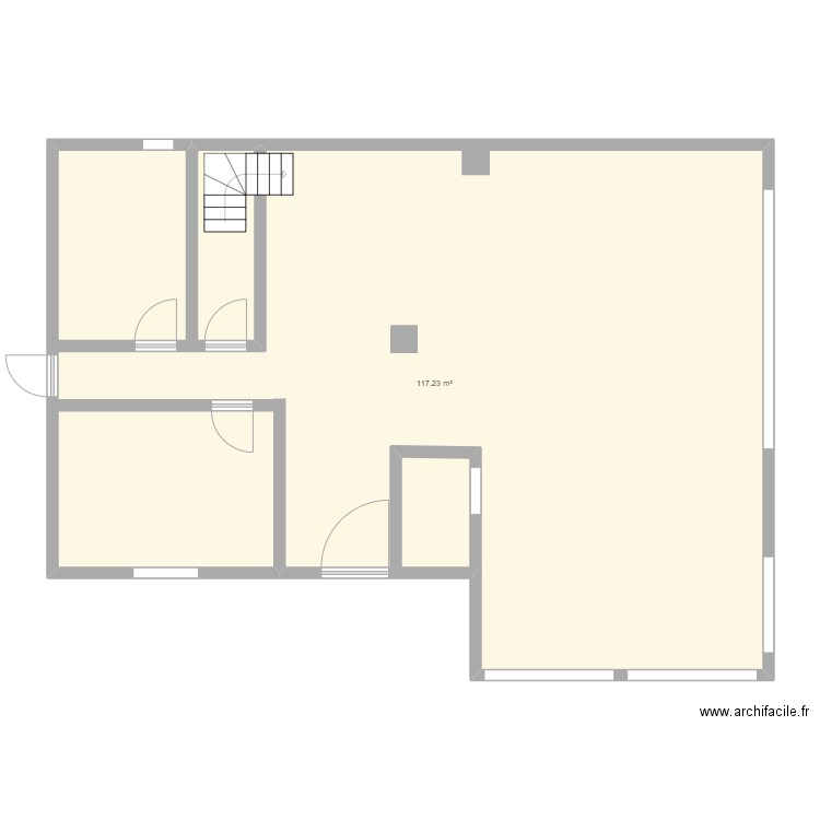 REZ DE CHAUSSE. Plan de 1 pièce et 117 m2