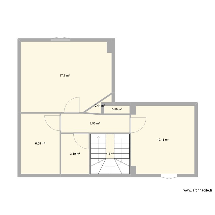 Etage 2. Plan de 8 pièces et 48 m2