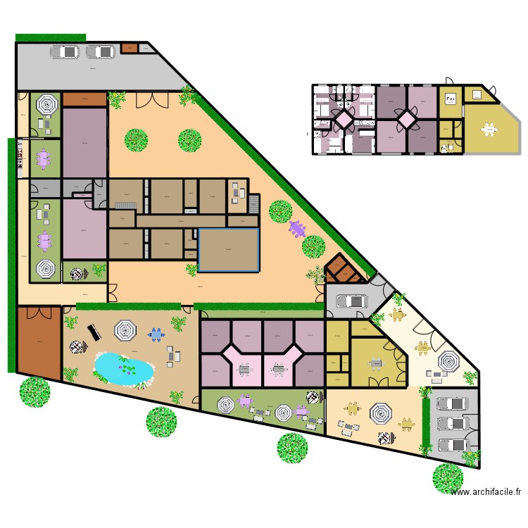 RESTO SUD + 6 CHAMBRES NORD + 2 SALONS 1811. Plan de 86 pièces et 2006 m2