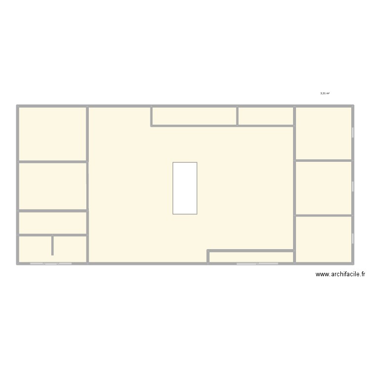 anglais. Plan de 11 pièces et 165 m2