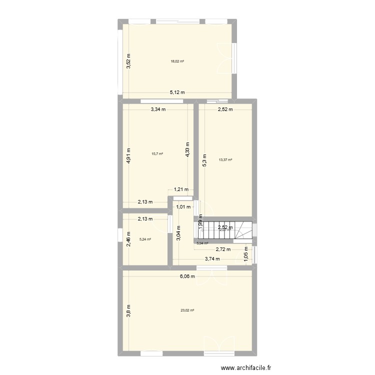 sartrouville. Plan de 7 pièces et 83 m2