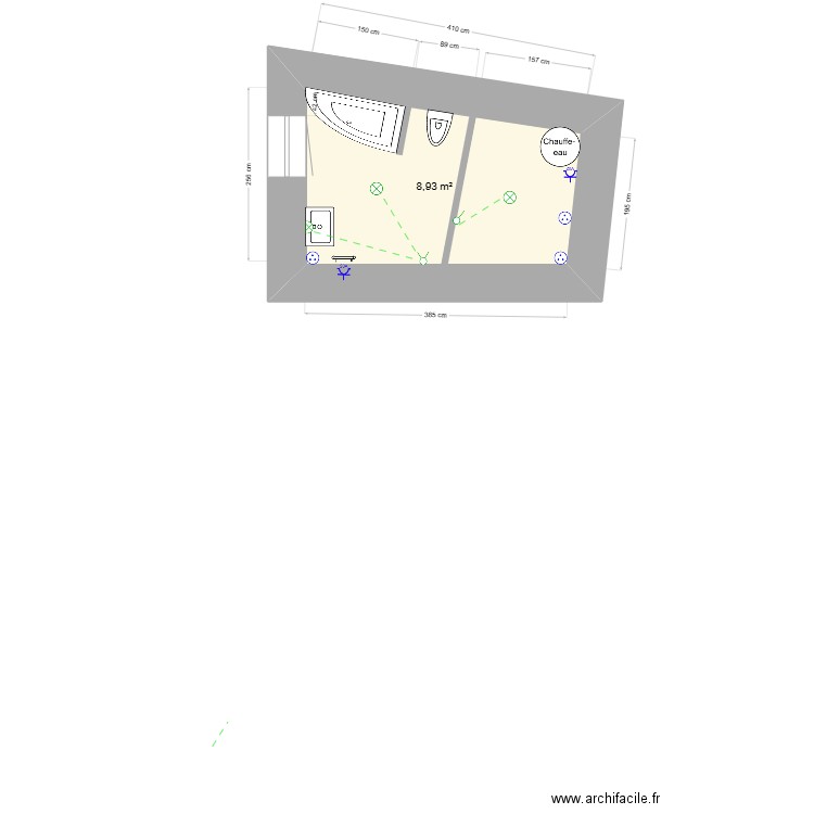 SCI EL CASTILLO (SDB). Plan de 1 pièce et 9 m2