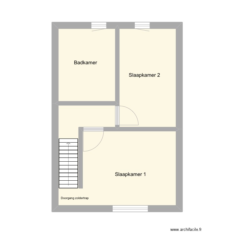 Oudenaardsesteenweg 187 bovenverdieping. Plan de 3 pièces et 31 m2