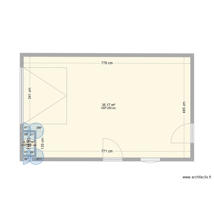 PLAN SOL GARAGE. Plan de 2 pièces et 36 m2