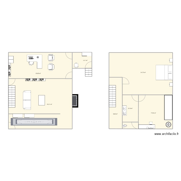 Agrandissement. Plan de 7 pièces et 142 m2