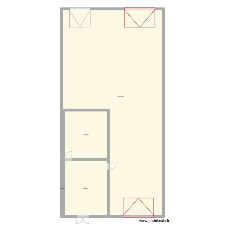 Ctef . Plan de 4 pièces et 264 m2