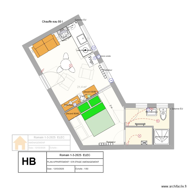 Romain 1-3-2025  ELEC. Plan de 7 pièces et 90 m2