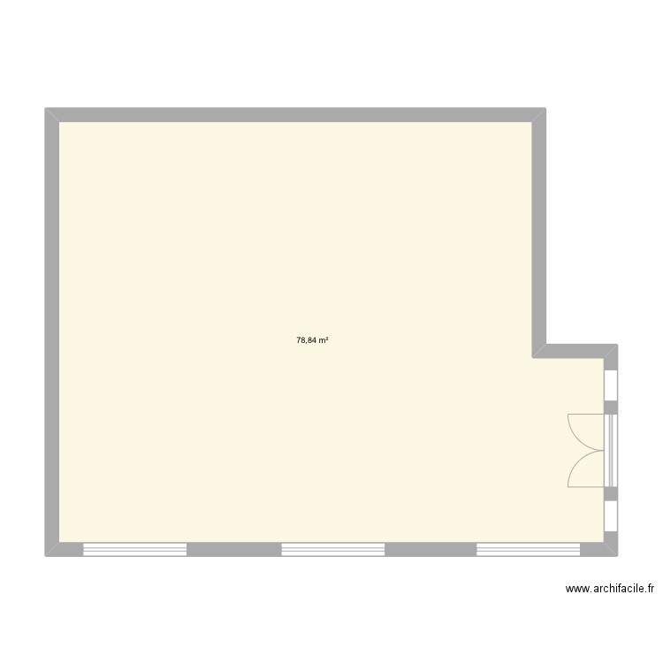 Boutiques . Plan de 1 pièce et 79 m2