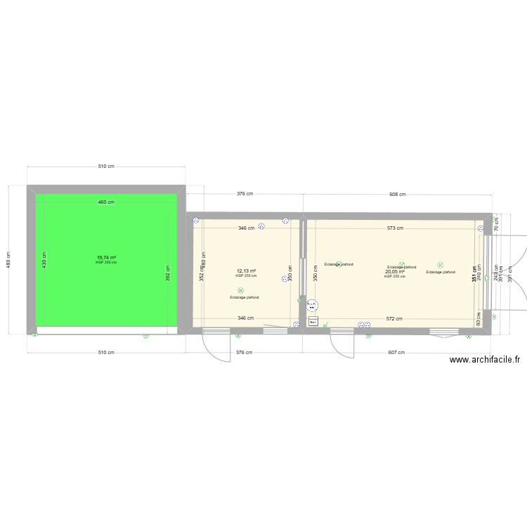 ATELIER SOPHIE projet 6. Plan de 3 pièces et 52 m2