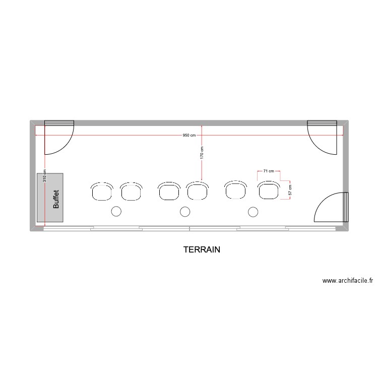 Loge Présidentielle V1 . Plan de 1 pièce et 29 m2