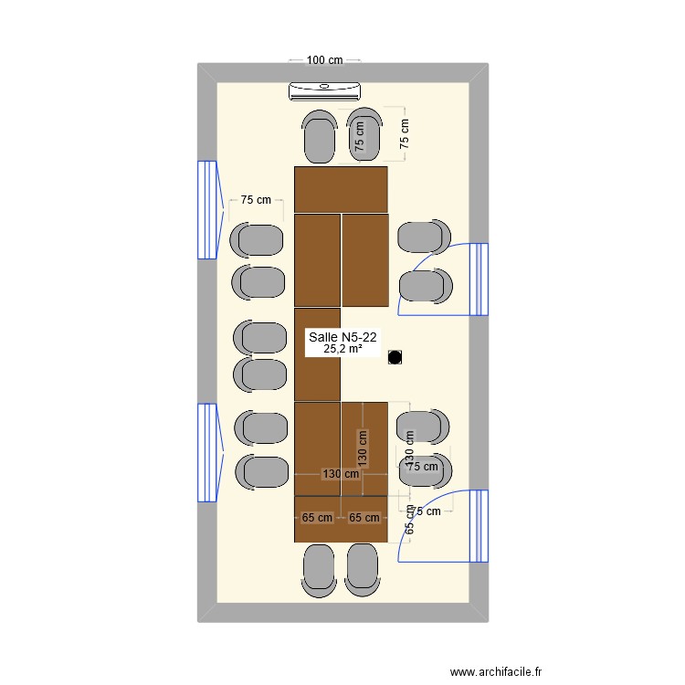 N5-22 V2 (réunion). Plan de 1 pièce et 25 m2