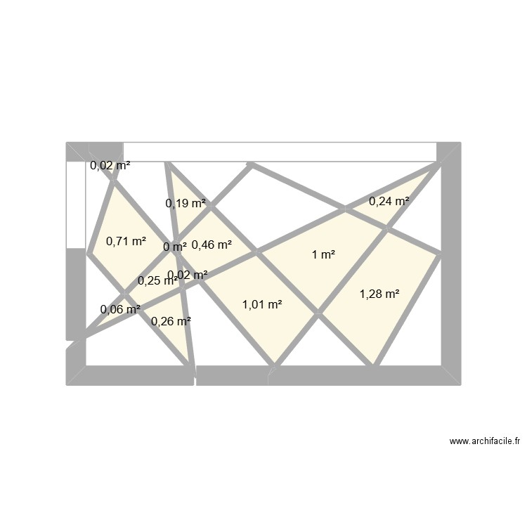 lumière cuisine. Plan de 13 pièces et 6 m2