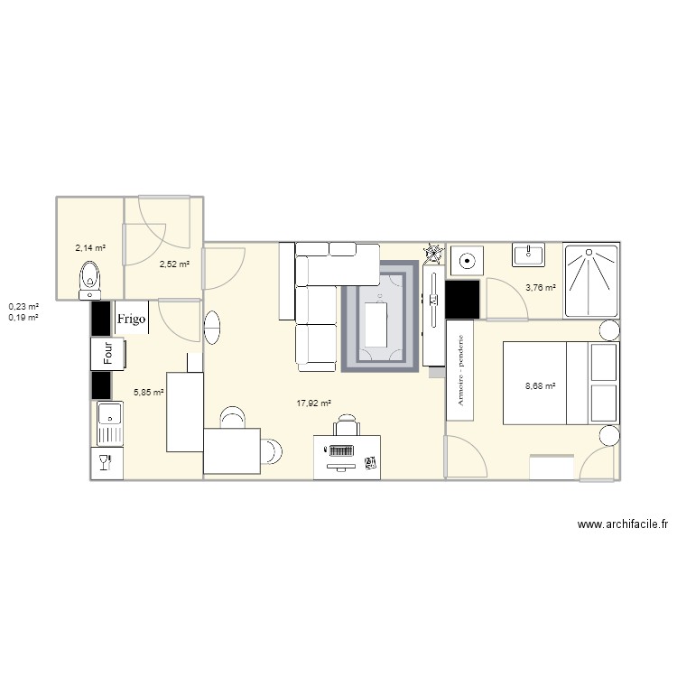 Appartement - V00. Plan de 9 pièces et 42 m2