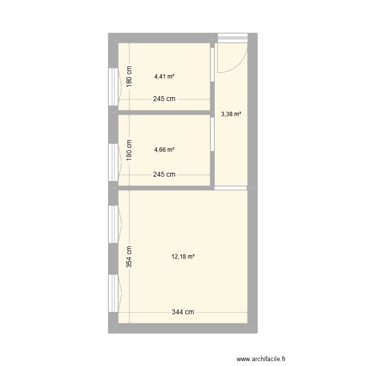 PlanCachan. Plan de 4 pièces et 25 m2