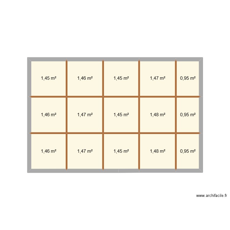 Dalle béton terasse. Plan de 15 pièces et 20 m2