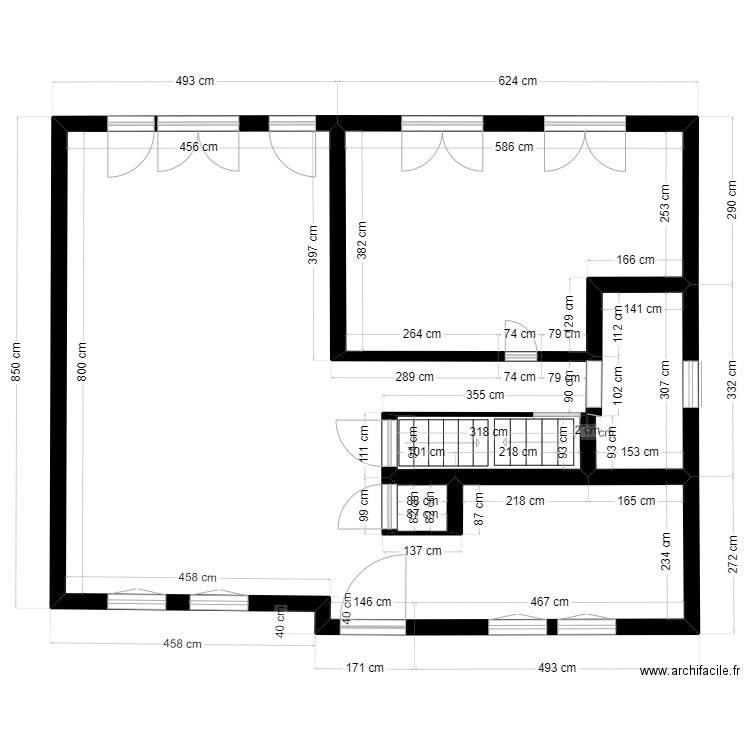 NAILLY ETAGE. Plan de 5 pièces et 83 m2