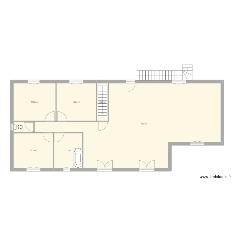 ROCHE. Plan de 6 pièces et 116 m2