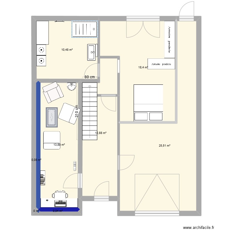 jolivet modifié. Plan de 16 pièces et 165 m2