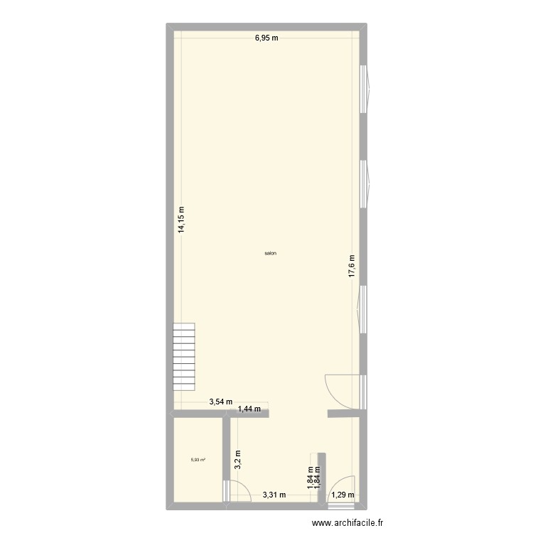 perrier. Plan de 2 pièces et 120 m2