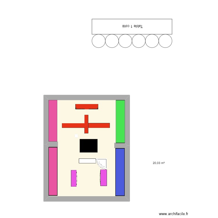 stage . Plan de 1 pièce et 20 m2