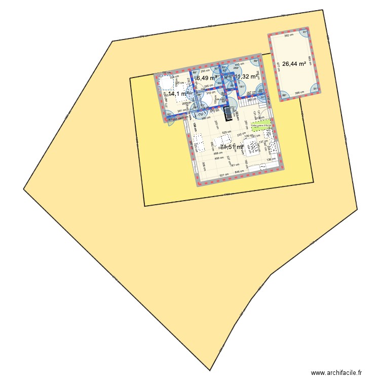 plan type azur. Plan de 5 pièces et 130 m2