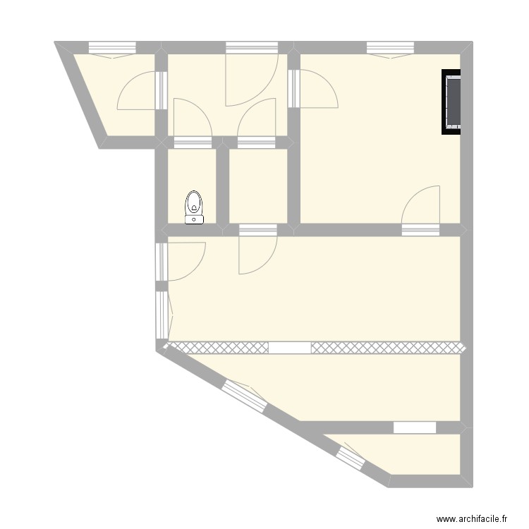 Anaïs Rez-de-chaussée. Plan de 7 pièces et 44 m2