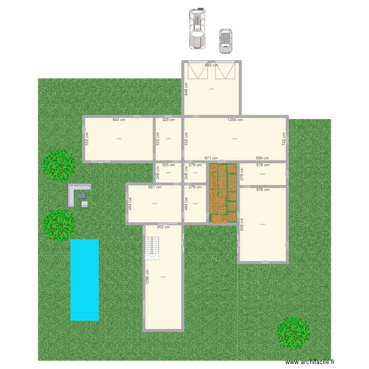 test. Plan de 11 pièces et 358 m2