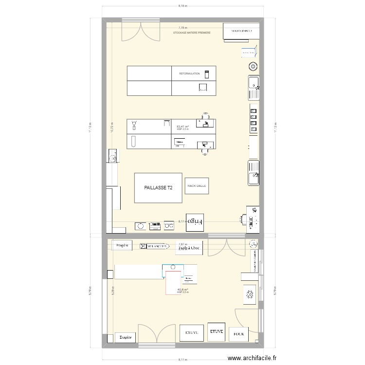 HOTTE ASPIRATION. Plan de 2 pièces et 124 m2