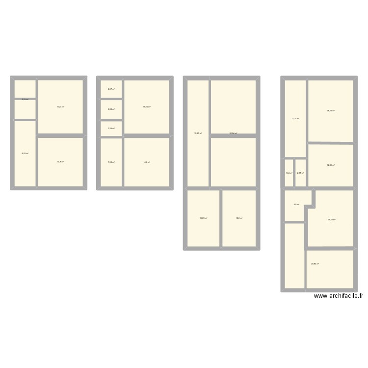 Maison 46. Plan de 22 pièces et 252 m2