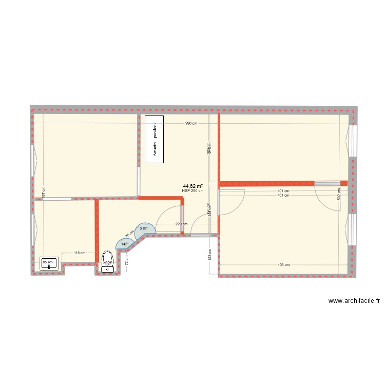 ALSACEO. Plan de 1 pièce et 45 m2