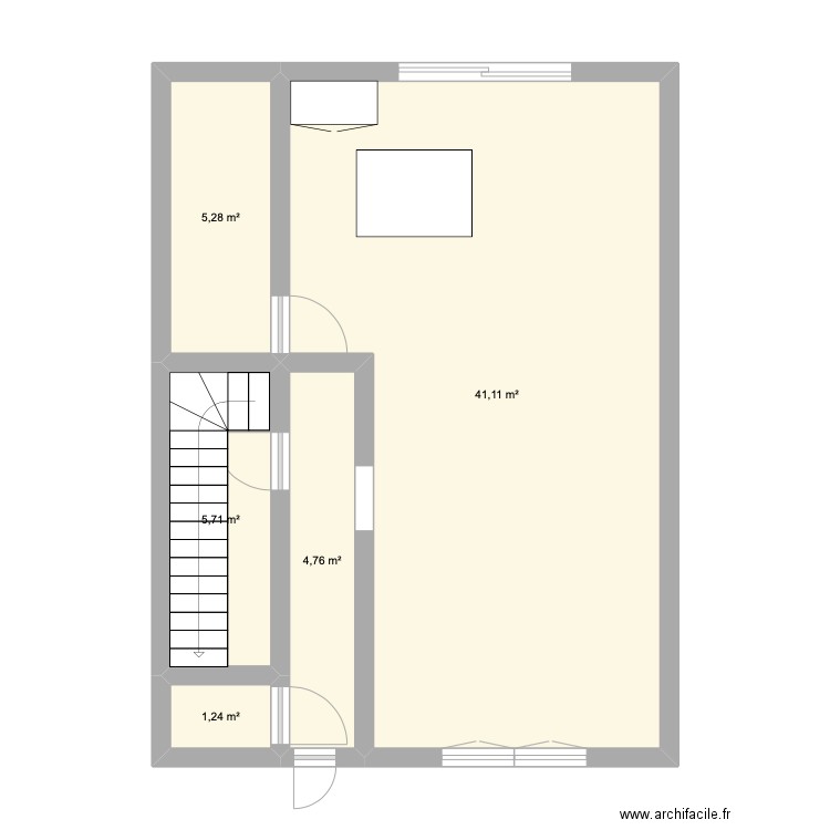 Maison Julie. Plan de 5 pièces et 58 m2