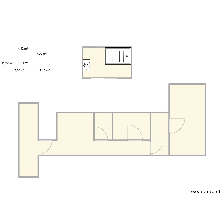 tonnelier. Plan de 6 pièces et 29 m2