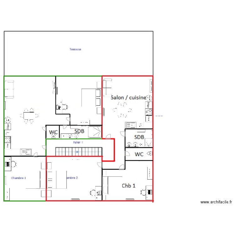 Bouguenais R+1. Plan de 0 pièce et 0 m2