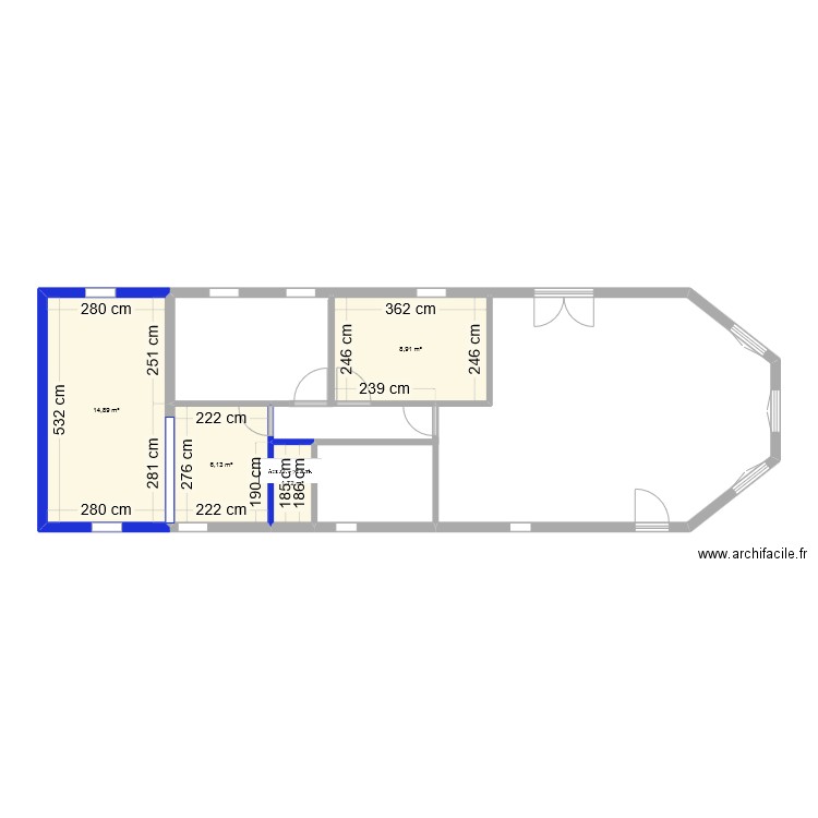 Pat01. Plan de 4 pièces et 32 m2