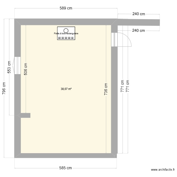 LOMBARD DEFINITIF. Plan de 1 pièce et 38 m2