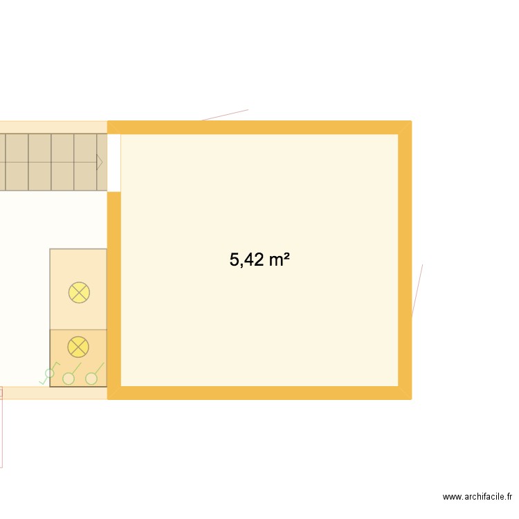 Tiny. Plan de 3 pièces et 21 m2