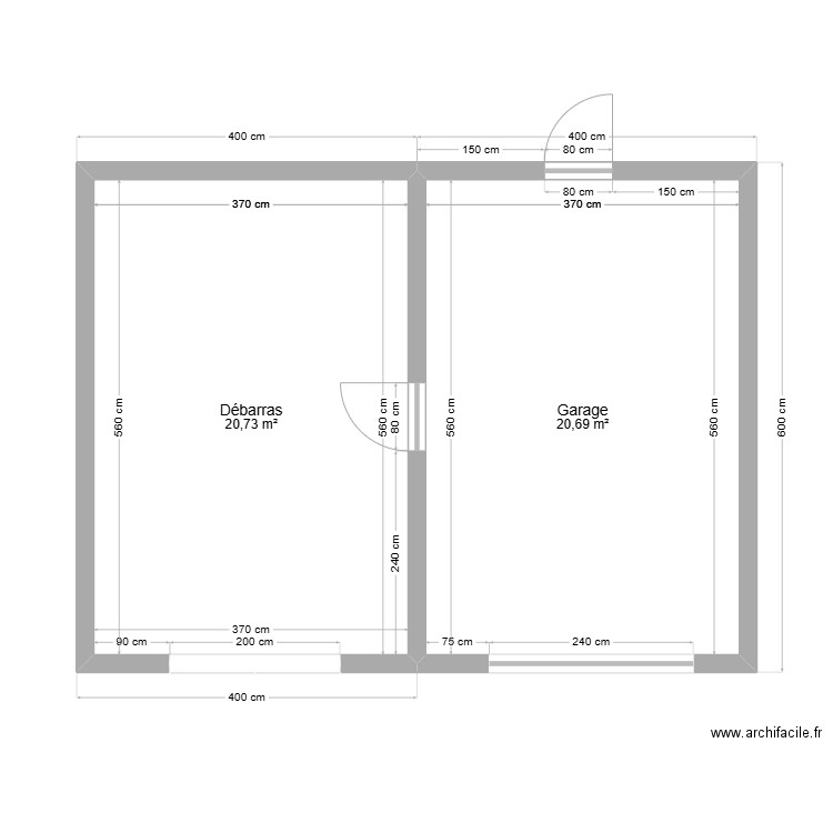 plan test1. Plan de 2 pièces et 41 m2