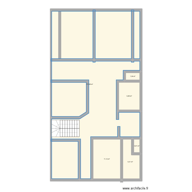 MAISON. Plan de 6 pièces et 136 m2