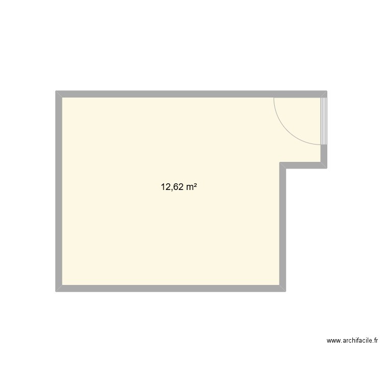 pièce palière. Plan de 1 pièce et 13 m2