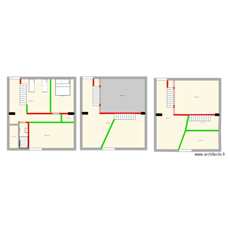 Croisic étage. Plan de 11 pièces et 192 m2