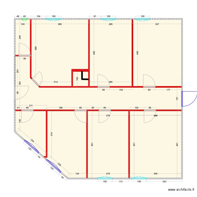 maison 1. Plan de 10 pièces et 110 m2