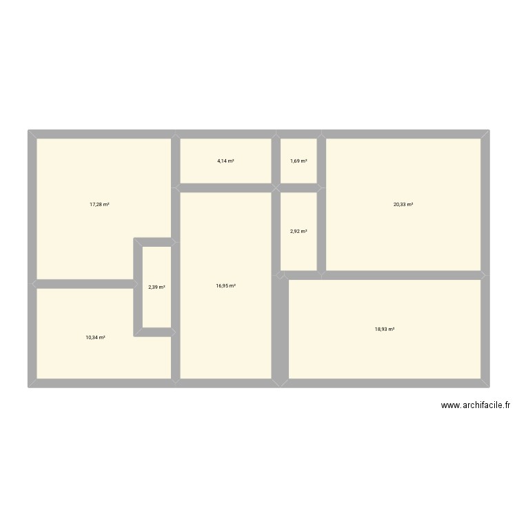 1eg. Plan de 9 pièces et 95 m2